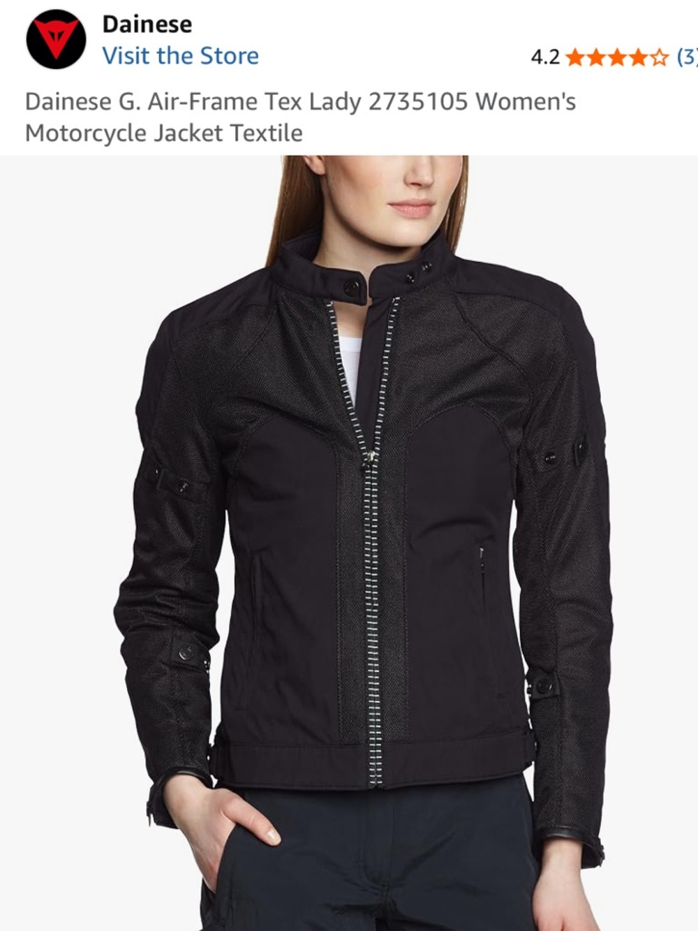 Dainese Air-Frame Lady Tex Textile Jacket Coat Sz 46 Black Motorcycle Protect - Picture 14 of 14
